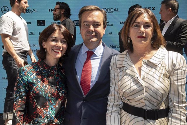 Dirigentes de la Mercedes-Benz Fashion Week Madrid en la rueda de prensa de la próxima edición de julio