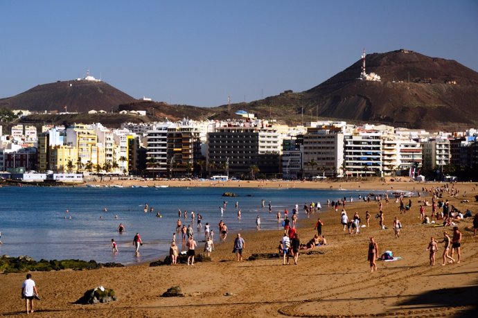 Playa de Las Canteras, en Las Palmas de Gran Canaria