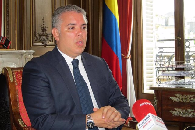 El presidente de Colombia, Iván Duque, en una entrevista con Europa Press