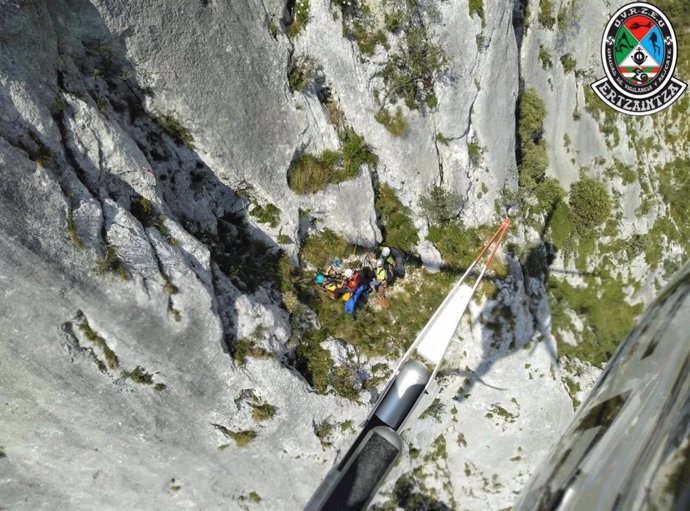 Rescate de la Ertzaintza en una zona de escalada del monte Egino