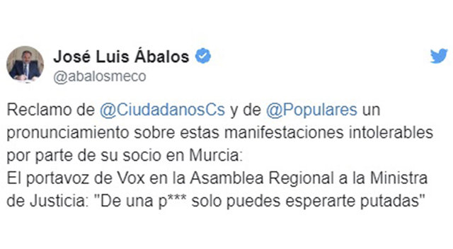 Tuit de José Luis Ábalos