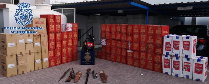 Tabaco intervenido en un barrio de La Línea de la Concepción (Cádiz)