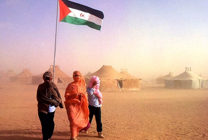 Campo de refugiados en Sahara.