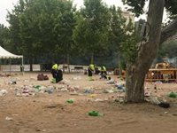 La Noche de San Juan deja 20 toneladas de residuos en Las Moreras, en Valladolid