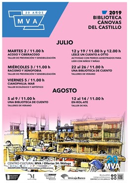 Málaga diputación biblioteca cánovas del castillo calle ollerías actividades verano