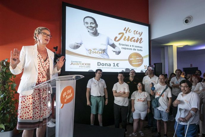 Anne Igartiburu durante la presentación de la campaña 'Yo soy Juan' de la Fundación Juan XXIII Roncalli