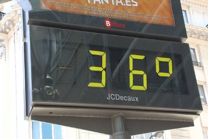 Termómetro en Bilbao marca 36 grados
