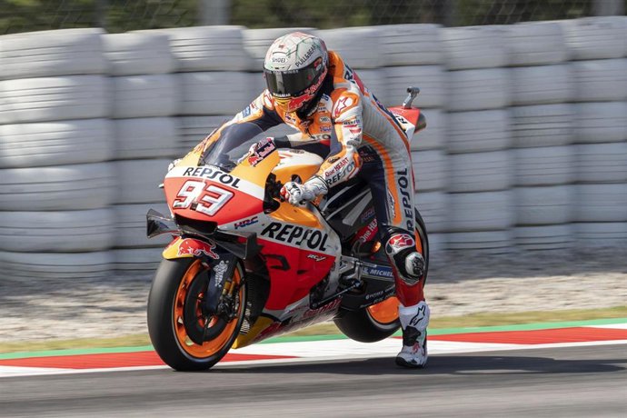 El piloto de MotoGP Marc Márquez (Repsol Honda) en el Circuit de Barcelona-Catalunya