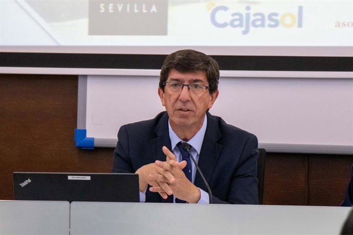 Juan Marín, videpresidente de la Junta de Andalucía, en los cursos de verano de la UPO