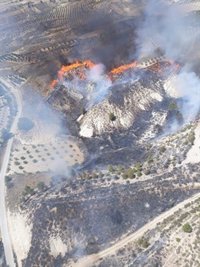 Controlado un incendio en una ladera de monte en Cortes de Baza (Granada)