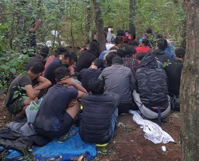 Migrantes afganos interceptados en la frontera de Hungría