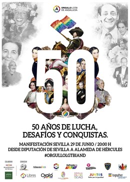 Cartel de Leo Peralta para el Orgullo Lgtbi Andalucía 2019