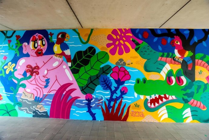 Imatge del mural de Fátima de Juan a Lunetta, Itlia