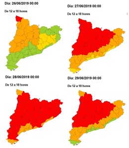 Evolución de la ola de calor en Catalunya.