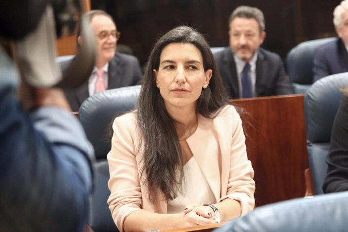 La candidata de VOX a la presidncia de la Comunitat de Madrid, Rocío Monasterio, durant la sessió Constitutiva de la XI Legislatura de l'Assemblea de Madrid.