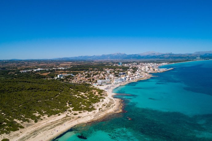 Playa de Santa Margalida, Mallorca, recurso, archivo, playa