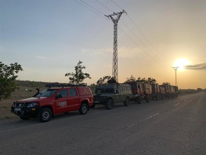 Dispositivo de la UME para labores de extinción de incendios