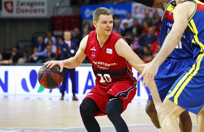 Renaldas Seibutis, con el Tecnyconta Zaragoza.