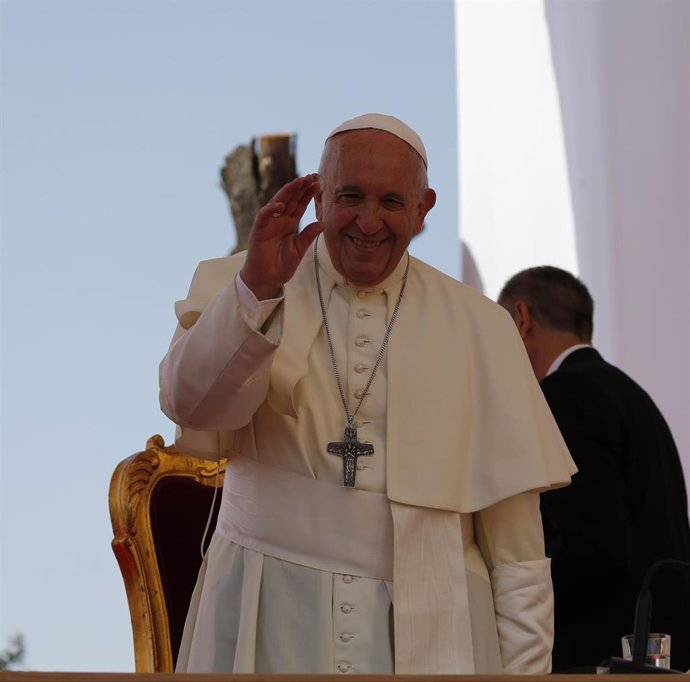 21 June 2019, Italy, Naples: Pope Francis attents s conference on the interreligious dialogue at the Jesuits house. Photo: Fabio Sasso/ZUMA Wire/dpa