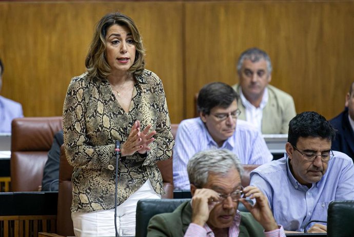 Susana Díaz, este jueves en el Pleno del Parlamento andaluz