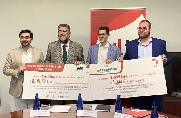 RTVCyL y Mercadona entregan 14.191 a Cáritas del concierto benéfico 'The Beatles