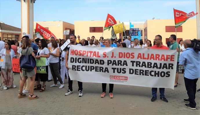 Concentración en el hospital San Juan de Dios