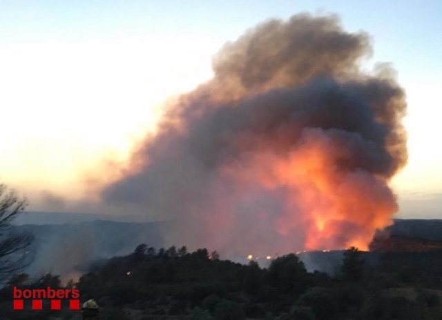 AV.- Incendios.- El fuego en La Ribera d'Ebre afecta a 6.500 hectáreas y sigue s