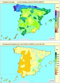 La falta de lluvias sigue aumentando y se sitúa en un 16% por debajo del valor normal
