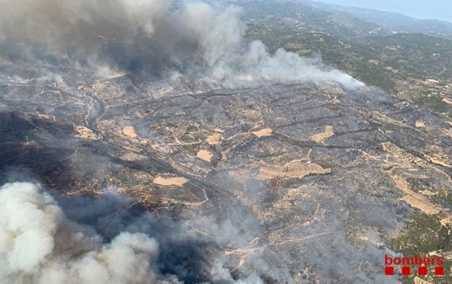 Incendi iniciat a la Torre de l'Espanyol (Tarragona).