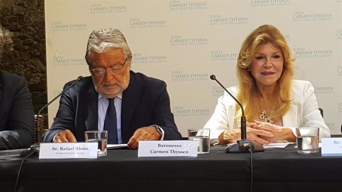 Presidente Fundación Bancaja, Rafael Alcón y Baronesa Carmen Thyssen
