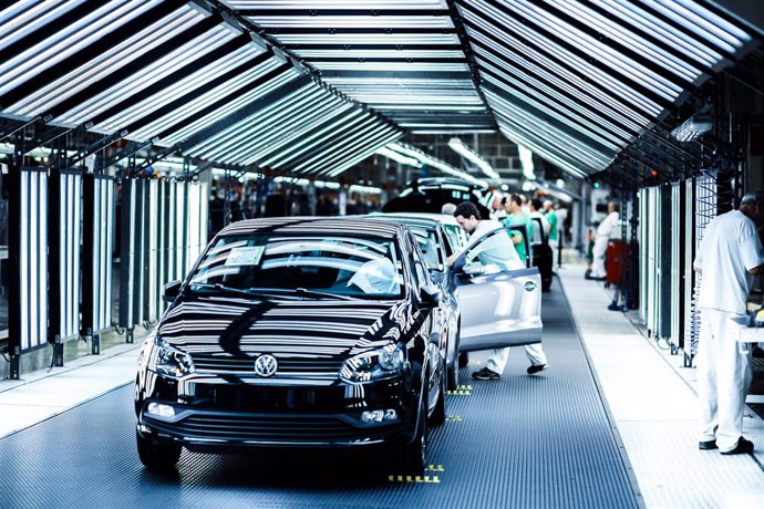 Planta de fabricación en cadena de la empresa Volkswagen en Landaben (Navarra).