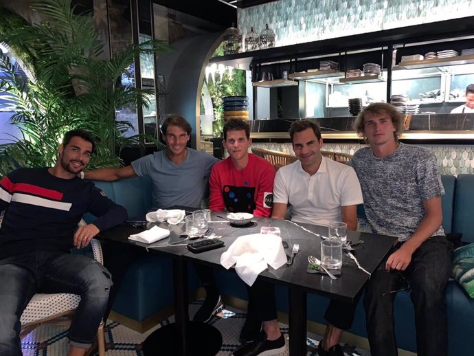 Nadal, junto a Federer, Zverev, Thiem y Fognini