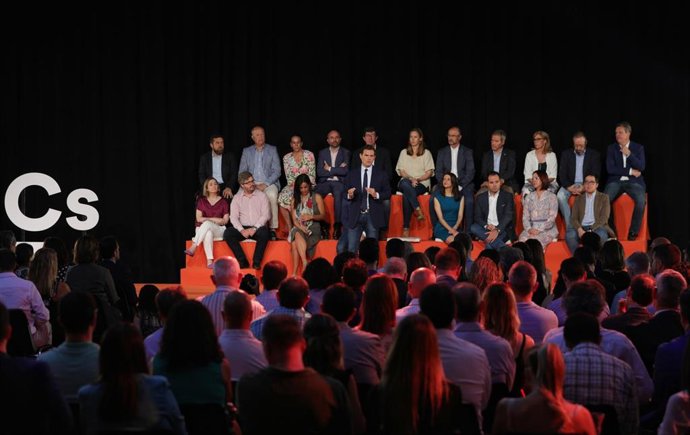 El presidente de Ciudadanos, Albert Rivera, interviene en una reunión del Consejo General de Ciudadanos en Madrid.