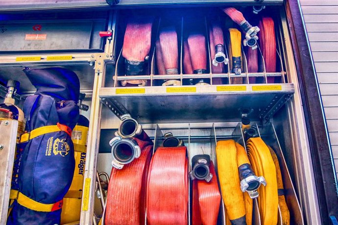 Material para la extinción de fuego en un Parque de Bomberos, , en una imagen de archivo