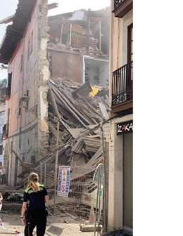 Edificio derrumbado en Elgoibar