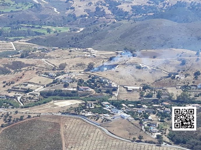 Incendio agrícola en el paraje Entrerríos en Mijas