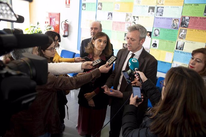 El vicepresidente de la Xunta, Alfonso Rueda, en declaraciones a los medios