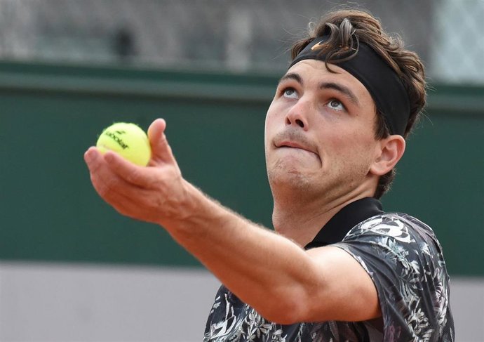 May 30, 2019 - Paris, France: American tennis player Taylor Fritz during the match with Spanish tennis player Roberto Bautista Agut on the fourth day of the 2019 Roland-Garros tournament. Roberto Bautista Agut won 6-2, 6-3, 6-2. (Sergei' Vishnevskii'/Ko