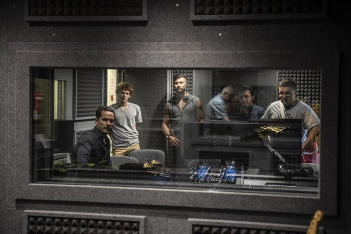 Cabina de grabación de la escuela de música electrónica Microfusa abierta recientemente en Madrid.