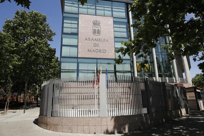 Exterior del edificio de la Asamblea de Madrid ubicada en la Plaza Asamblea,1, Madrid.