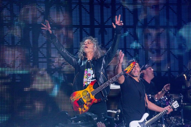 Kirk Hammet, de la banda estadounidense Metallica, en un concierto en Madrid el 3 de mayo en Valdebebas- IFEMA (Madrid). 