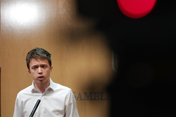 Imagen de archivo del portavoz de Más Madrid en la Asamblea de Madrid, Iñigo Errejón, en rueda de prensa.