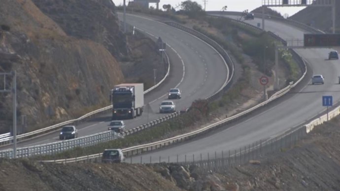 Autovía A-7 a su paso por Roquetas de Mar (Almería) 