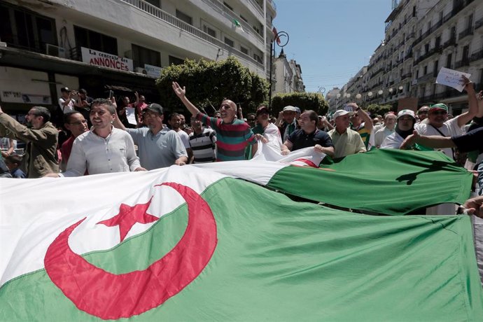Manifestación en la capital de Argelia, Argel
