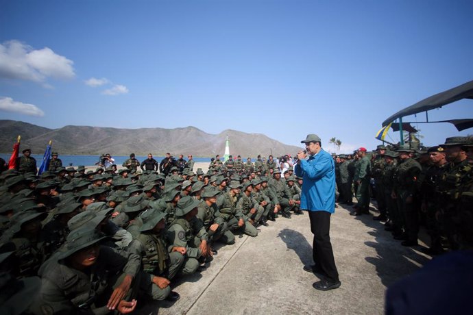 Nicolas Maduro, durante su visita a la base militar de Turiamo