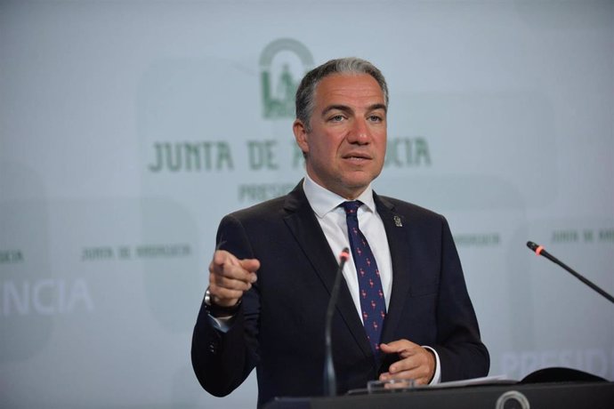 El consejero de la Presidencia, Administración Pública e Interior y portavoz del Gobierno andaluz, Elías Bendodo, en una imagen de archivo.