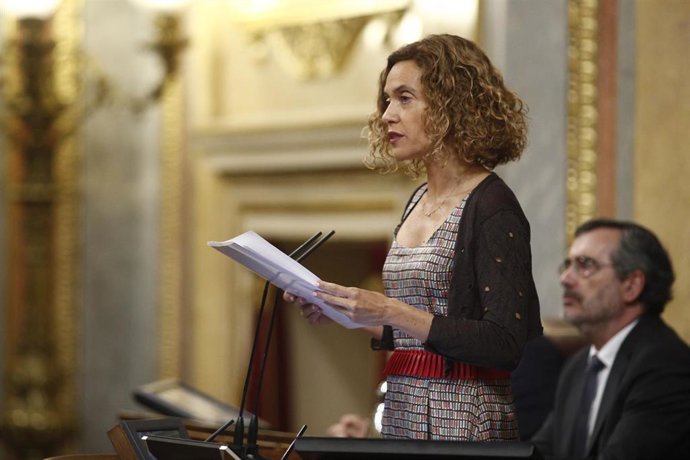 La presidenta del Congreso de los Diputados, Meritxell Batet, durante el homenaje que cada 27 de junio rinde el Congreso de los Diputados a las víctimas del terrorismo.