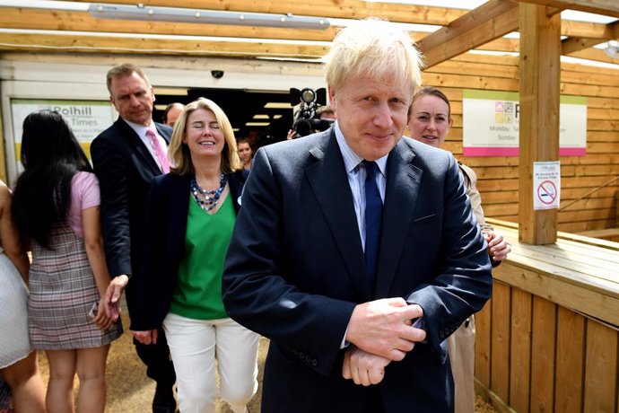 Boris Johnson en un acte de campanya