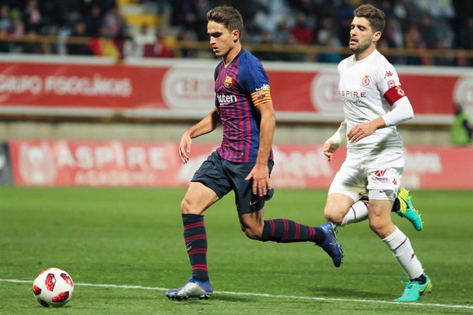 Denis Suarez of Barcelona in action during the King Spanish championship, , football match between Cultural Leonesa and Barcelona, October 31, in Reino de Leon Stadium in Leon, Spain.