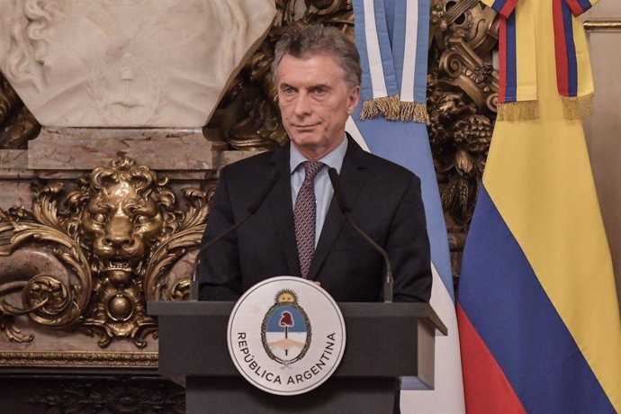 El presidente de Argentina, Mauricio Macri, durante una conferencia de prensa